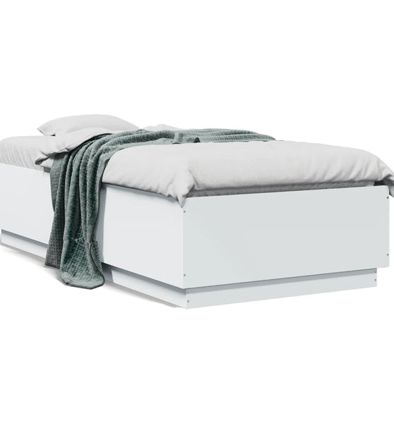 Bettgestell mit LED Weiß 75x190 cm Holzwerkstoff