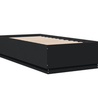 Bettgestell mit LED Schwarz 75x190 cm Holzwerkstoff