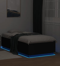 Bettgestell mit LED Schwarz 75x190 cm Holzwerkstoff