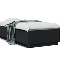 Bettgestell mit LED Schwarz 75x190 cm Holzwerkstoff