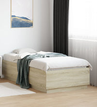 Bettgestell mit LED Sonoma-Eiche 75x190 cm Holzwerkstoff