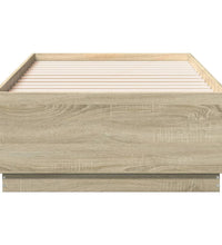 Bettgestell mit LED Sonoma-Eiche 75x190 cm Holzwerkstoff