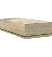 Bettgestell mit LED Sonoma-Eiche 75x190 cm Holzwerkstoff