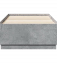 Bettgestell mit LED Betongrau 75x190 cm Holzwerkstoff