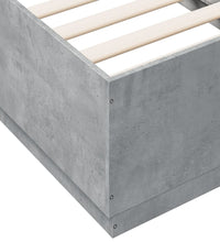 Bettgestell mit LED Betongrau 75x190 cm Holzwerkstoff