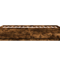 Bettgestell mit LED Räuchereiche 75x190 cm Holzwerkstoff