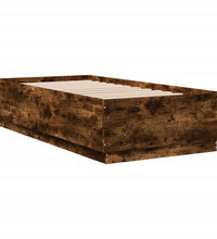 Bettgestell mit LED Räuchereiche 75x190 cm Holzwerkstoff