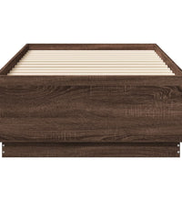 Bettgestell mit LED Braun Eichen-Optik 75x190 cm Holzwerkstoff