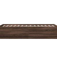 Bettgestell mit LED Braun Eichen-Optik 75x190 cm Holzwerkstoff