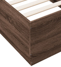 Bettgestell mit LED Braun Eichen-Optik 75x190 cm Holzwerkstoff