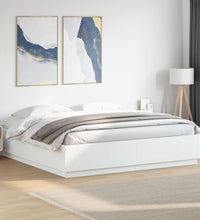 Bettgestell Weiß 200x200 cm Holzwerkstoff