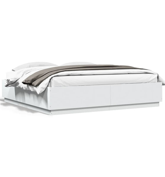 Bettgestell Weiß 200x200 cm Holzwerkstoff