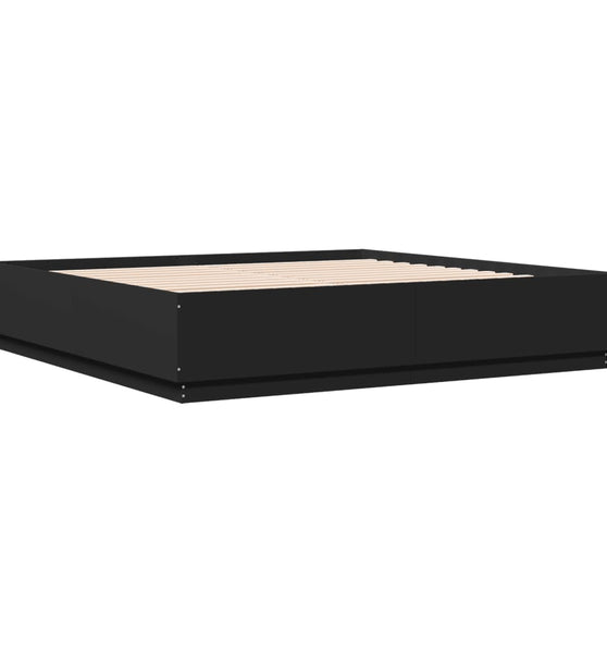 Bettgestell Schwarz 200x200 cm Holzwerkstoff