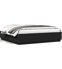 Bettgestell Schwarz 200x200 cm Holzwerkstoff