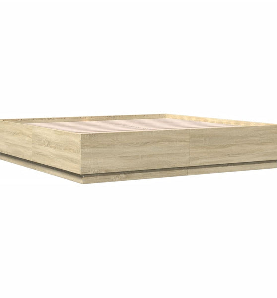 Bettgestell Sonoma-Eiche 200x200 cm Holzwerkstoff