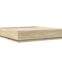 Bettgestell Sonoma-Eiche 200x200 cm Holzwerkstoff