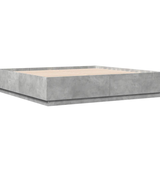 Bettgestell Betongrau 200x200 cm Holzwerkstoff
