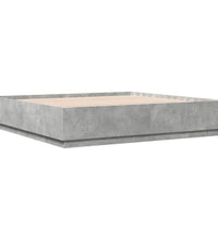Bettgestell Betongrau 200x200 cm Holzwerkstoff