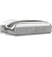 Bettgestell Betongrau 200x200 cm Holzwerkstoff