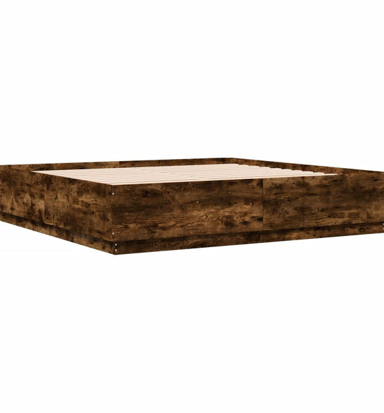 Bettgestell Räuchereiche 200x200 cm Holzwerkstoff