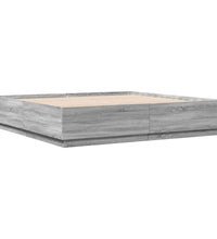 Bettgestell Grau Sonoma 200x200 cm Holzwerkstoff
