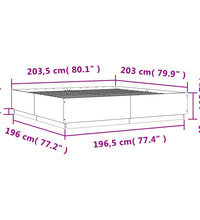 Bettgestell Grau Sonoma 200x200 cm Holzwerkstoff