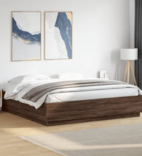 Bettgestell Braun Eichen-Optik 200x200 cm Holzwerkstoff