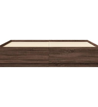 Bettgestell Braun Eichen-Optik 200x200 cm Holzwerkstoff
