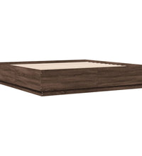 Bettgestell Braun Eichen-Optik 200x200 cm Holzwerkstoff