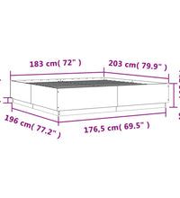 Bettgestell Schwarz 180x200 cm Holzwerkstoff