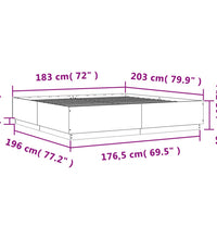 Bettgestell Betongrau 180x200 cm Holzwerkstoff