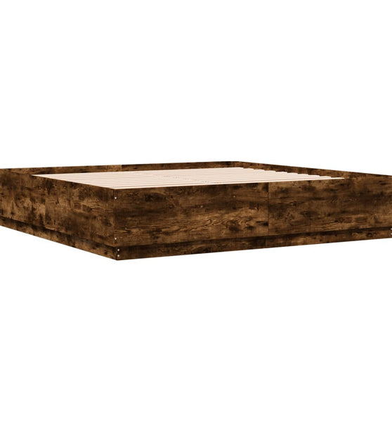 Bettgestell Räuchereiche 180x200 cm Holzwerkstoff