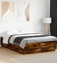 Bettgestell Räuchereiche 160x200 cm Holzwerkstoff