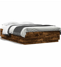 Bettgestell Räuchereiche 160x200 cm Holzwerkstoff