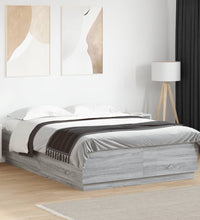 Bettgestell Grau Sonoma 160x200 cm Holzwerkstoff