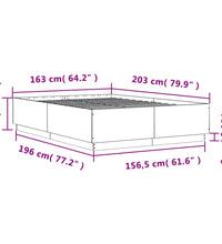 Bettgestell Grau Sonoma 160x200 cm Holzwerkstoff