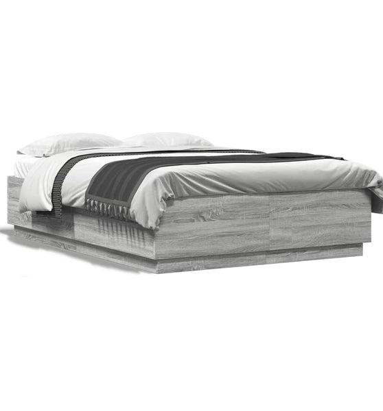 Bettgestell Grau Sonoma 160x200 cm Holzwerkstoff