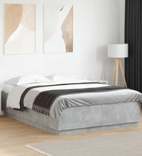 Bettgestell Betongrau 150x200 cm Holzwerkstoff