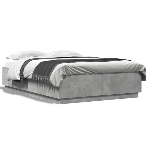 Bettgestell Betongrau 150x200 cm Holzwerkstoff