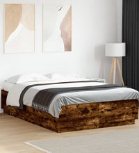 Bettgestell Räuchereiche 150x200 cm Holzwerkstoff