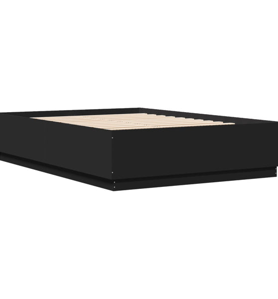 Bettgestell Schwarz 140x200 cm Holzwerkstoff