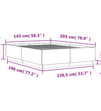 Bettgestell Sonoma-Eiche 140x200 cm Holzwerkstoff