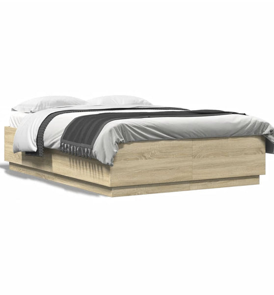 Bettgestell Sonoma-Eiche 140x200 cm Holzwerkstoff