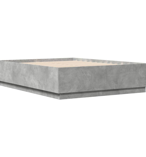 Bettgestell Betongrau 140x200 cm Holzwerkstoff