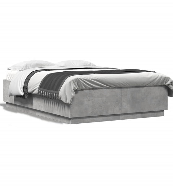 Bettgestell Betongrau 140x200 cm Holzwerkstoff