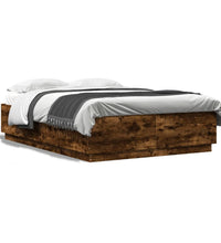 Bettgestell Räuchereiche 140x200 cm Holzwerkstoff