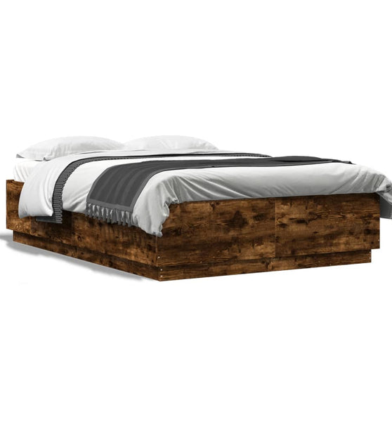 Bettgestell Räuchereiche 140x200 cm Holzwerkstoff