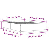 Bettgestell Grau Sonoma 140x200 cm Holzwerkstoff