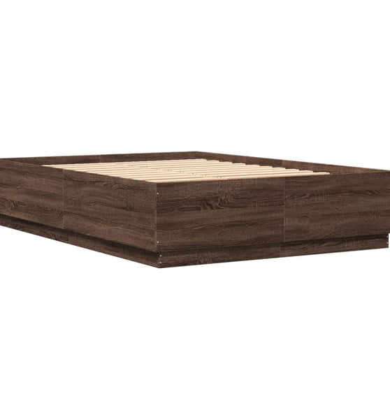 Bettgestell Braun Eichen-Optik 120x200 cm Holzwerkstoff