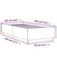 Bettgestell Weiß 100x200 cm Holzwerkstoff